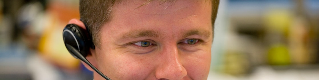 Funcionario en el call center