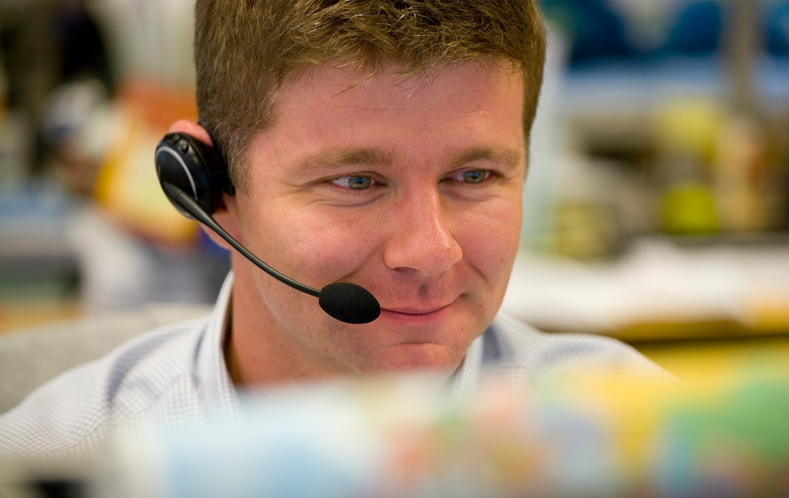 Funcionario en el call center